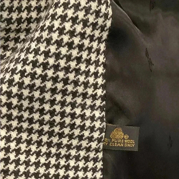 Countess Mara Men’s Black/White Houndstooth Wool Blazer - Picture 3 of 6